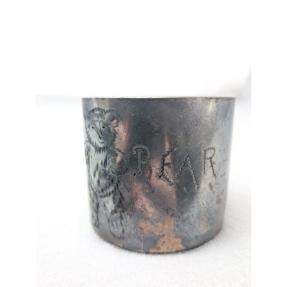 Vintage Silver Plated Baby Cup Poole Silver Co. "BEAR" Engraved - Picture 3 of 4